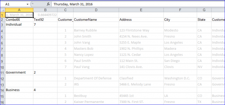 output from report to excel – iAccessWorld.com