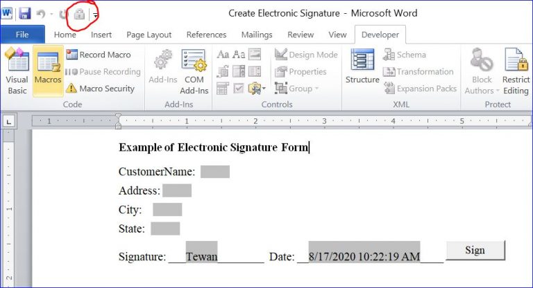 electronic signature on mac word